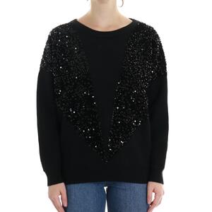MAGLIA PAILLETTES NERO